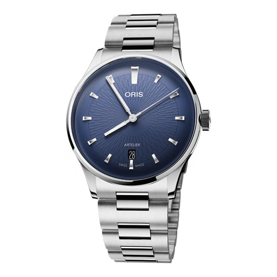 Oris Artelier Date 38mm 01 733 7810 4055 – Zifferblatt Blau, Armband Stahl