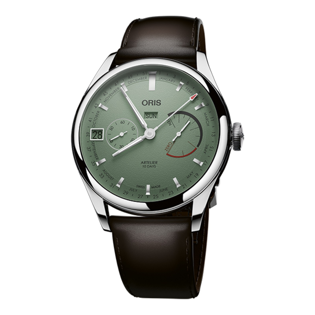 Oris Artelier Calibre 113 43mm 01 113 7806 4057 – Zifferblatt Grün, Armband Leder