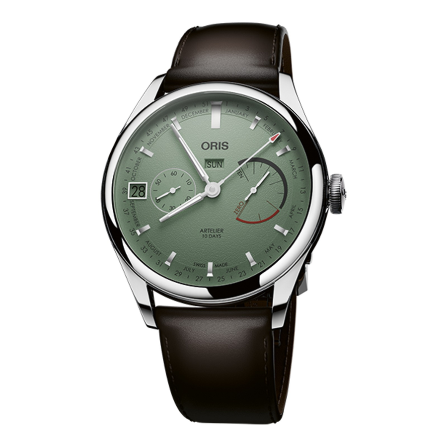 Oris Artelier Calibre 113 43mm 01 113 7806 4057 – Zifferblatt Grün, Armband Leder