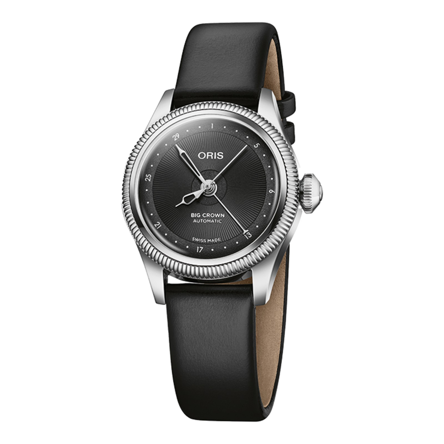 Oris Big Crown Pointer Date 29mm 01 534 7804 4054 – Zifferblatt Schwarz, Armband Leder