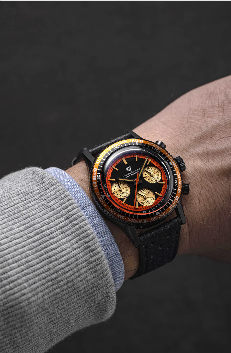 Chronoking Mecaquartz Black "Paul Newman"