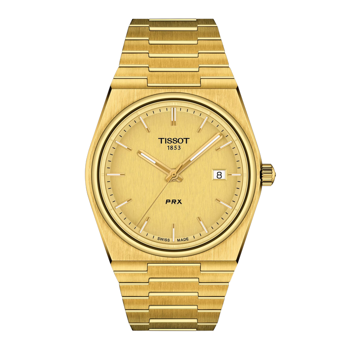 Tissot PRX 39,5mm T137.410.33.021.00 - Zifferblatt Champagner, Armband Stahl mit PVD-Beschichtung