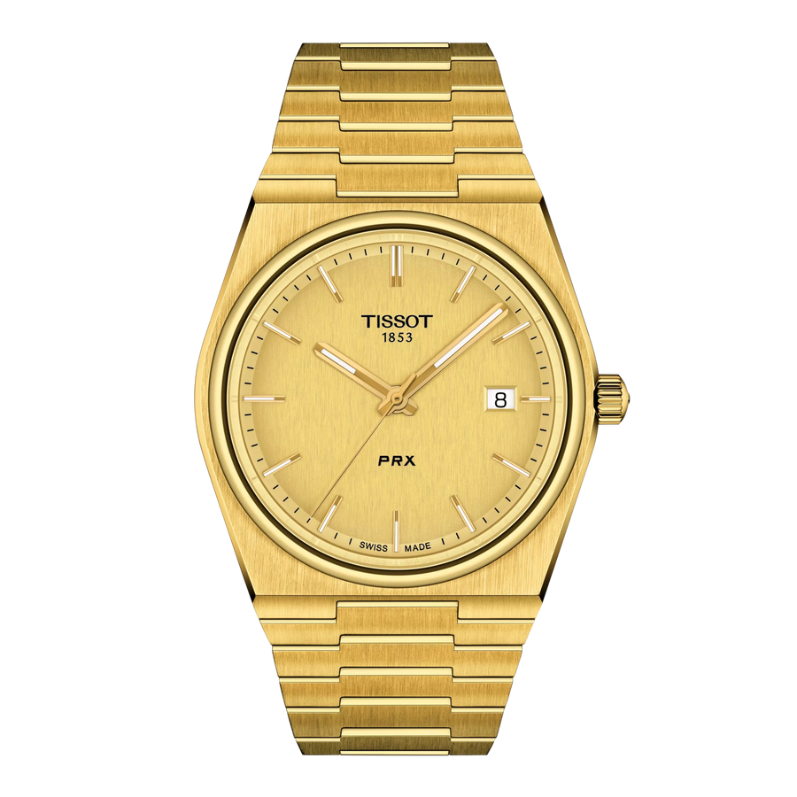 Tissot PRX 39,5mm T137.410.33.021.00 - Zifferblatt Champagner, Armband Stahl mit PVD-Beschichtung