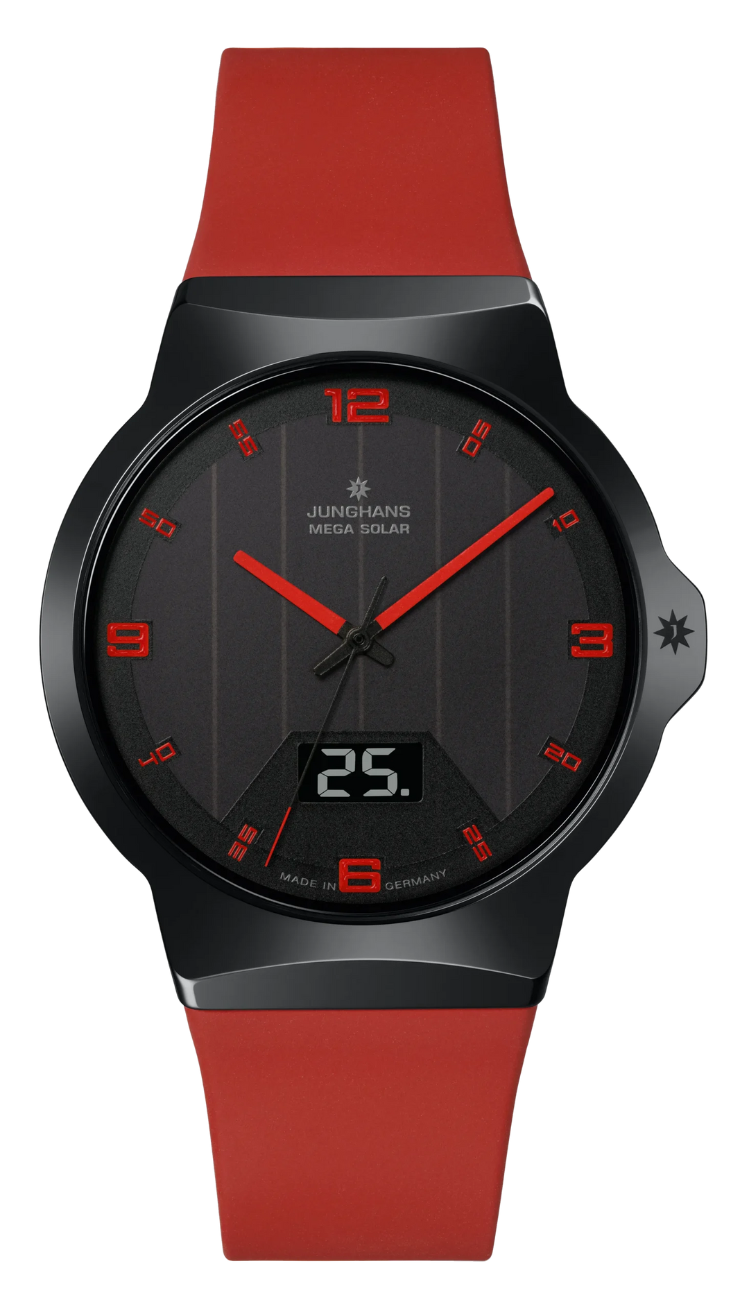 Junghans Force Mega Solar 40,4mm 18/1402.00 - Zifferblatt Schwarz, Armband Kautschuk
