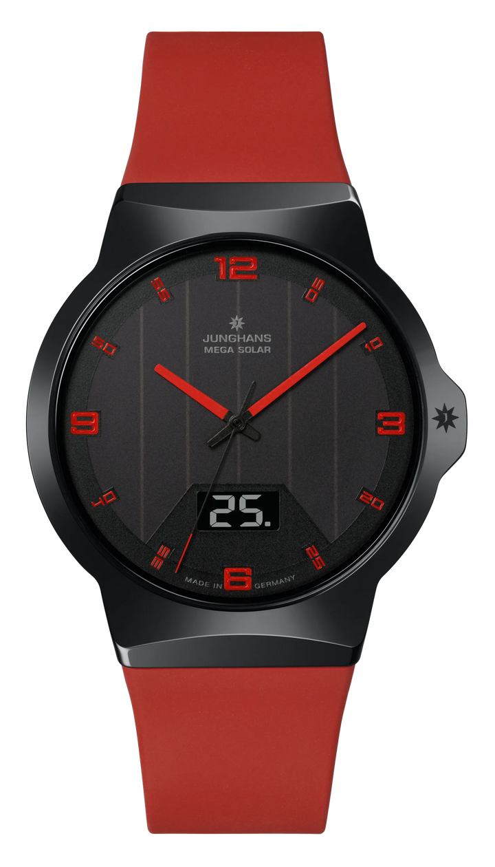 Junghans Force Mega Solar 40,4mm 18/1402.00 - Zifferblatt Schwarz, Armband Kautschuk