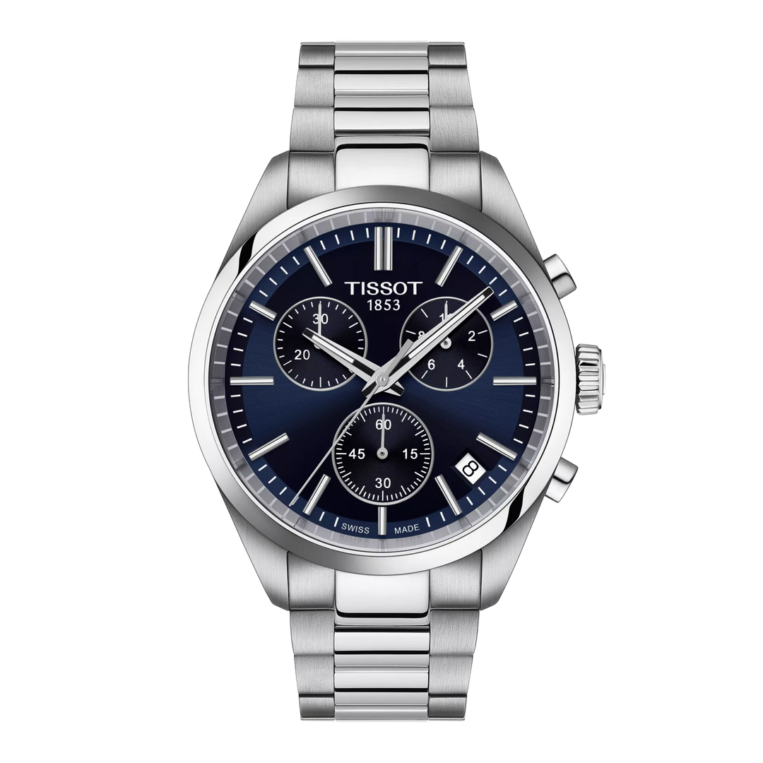 Tissot PR 100 Chronograph 40mm T150.417.11.041.00 - Zifferblatt Blau, Armband Stahl