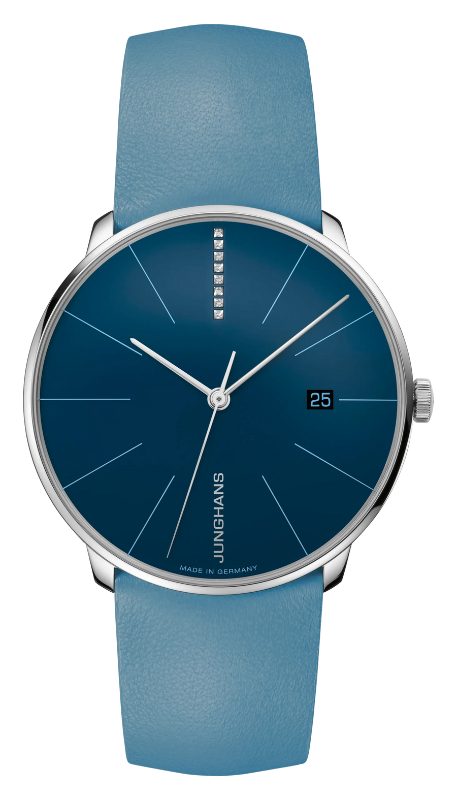 Junghans Meister fein Automatic 39,5mm 27/4356.00 - Zifferblatt Blau, Armband Leder