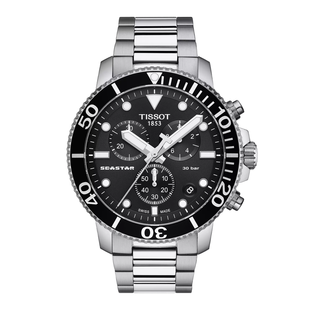Tissot Seastar 1000 Chronograph 45,5mm T120.417.11.051.00 - Zifferblatt Schwarz, Armband Stahl