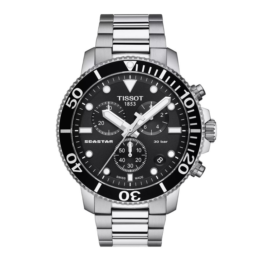 Tissot Seastar 1000 Chronograph 45,5mm T120.417.11.051.00 - Zifferblatt Schwarz, Armband Stahl