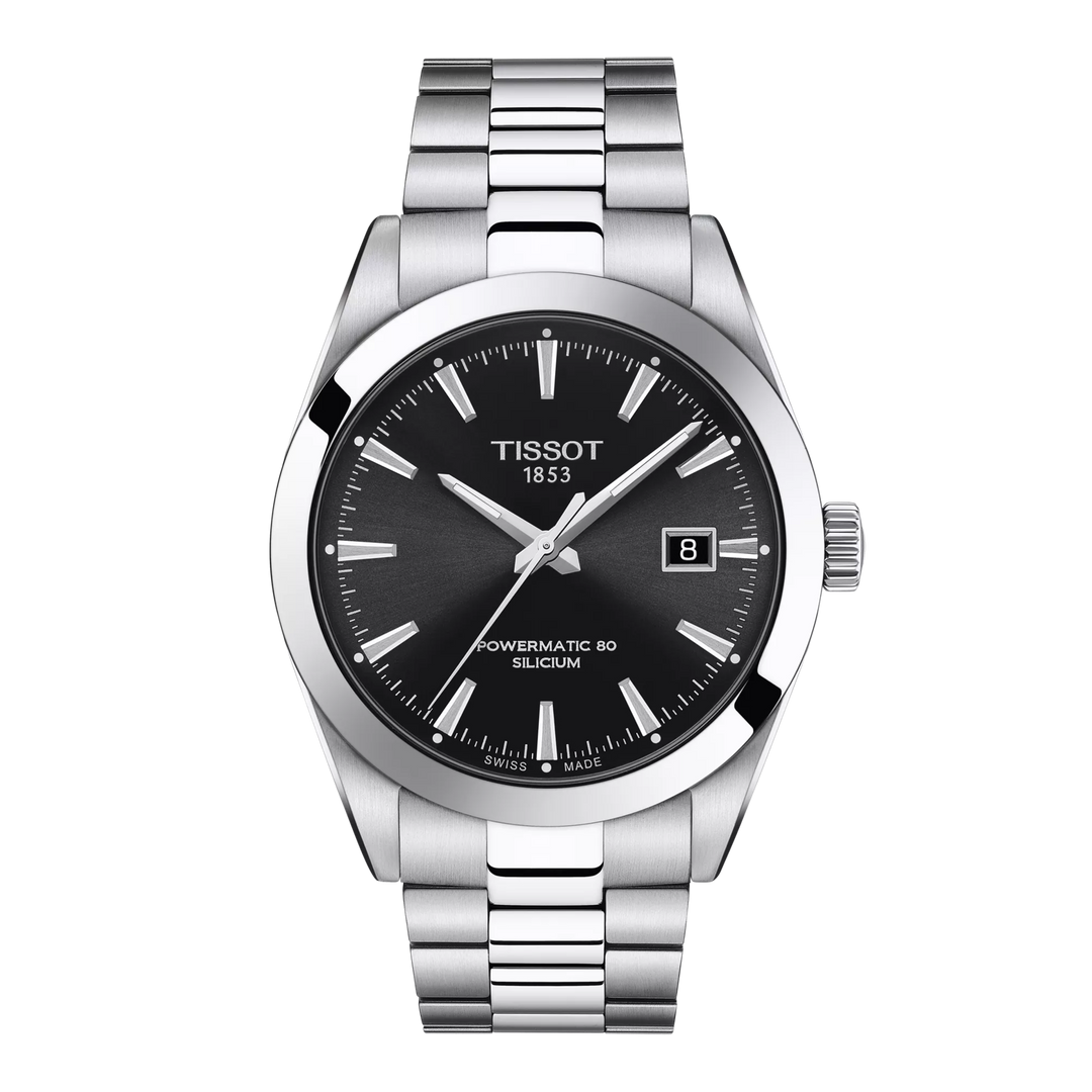 Tissot Gentleman Silizium 40mm T127.407.11.051.00 - Zifferblatt Schwarz, Armband Stahl