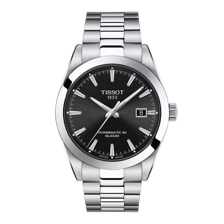 Tissot Gentleman Silizium 40mm T127.407.11.051.00 - Zifferblatt Schwarz, Armband Stahl