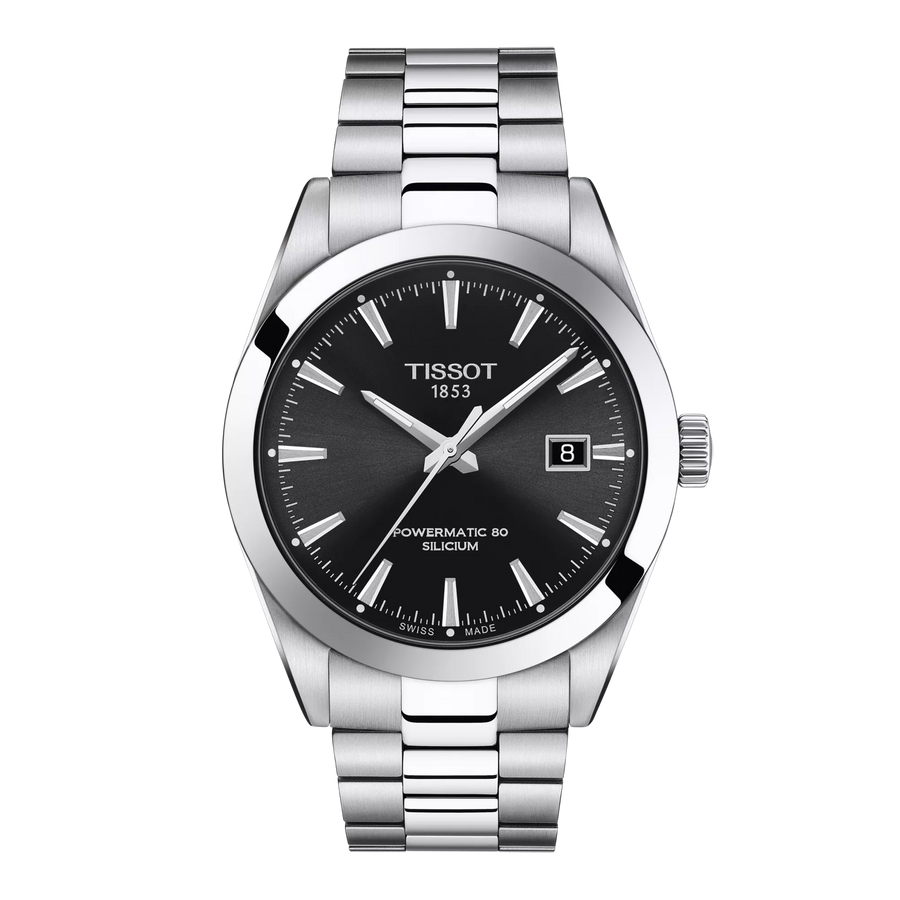 Tissot Gentleman Silizium 40mm T127.407.11.051.00 - Zifferblatt Schwarz, Armband Stahl