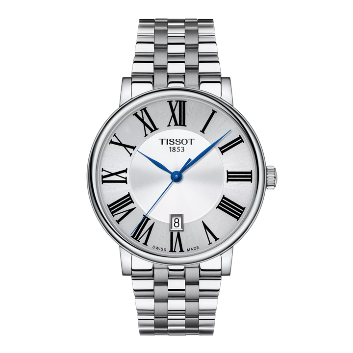 Tissot Carson Premium 40mm T122.410.11.033.00 - Zifferblatt Silber, Armband Stahl