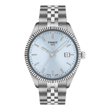 Tissot Ballade 40mm T156.410.11.351.00 – Herrenuhr Edelstahl mit hellblauem Zifferblatt und geriffelter Lünette