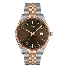 Tissot Ballade 40mm T156.410.22.291.01 – Herrenuhr Bicolor Edelstahl/Rosegold mit braunem Zifferblatt und geriffelter Lünette