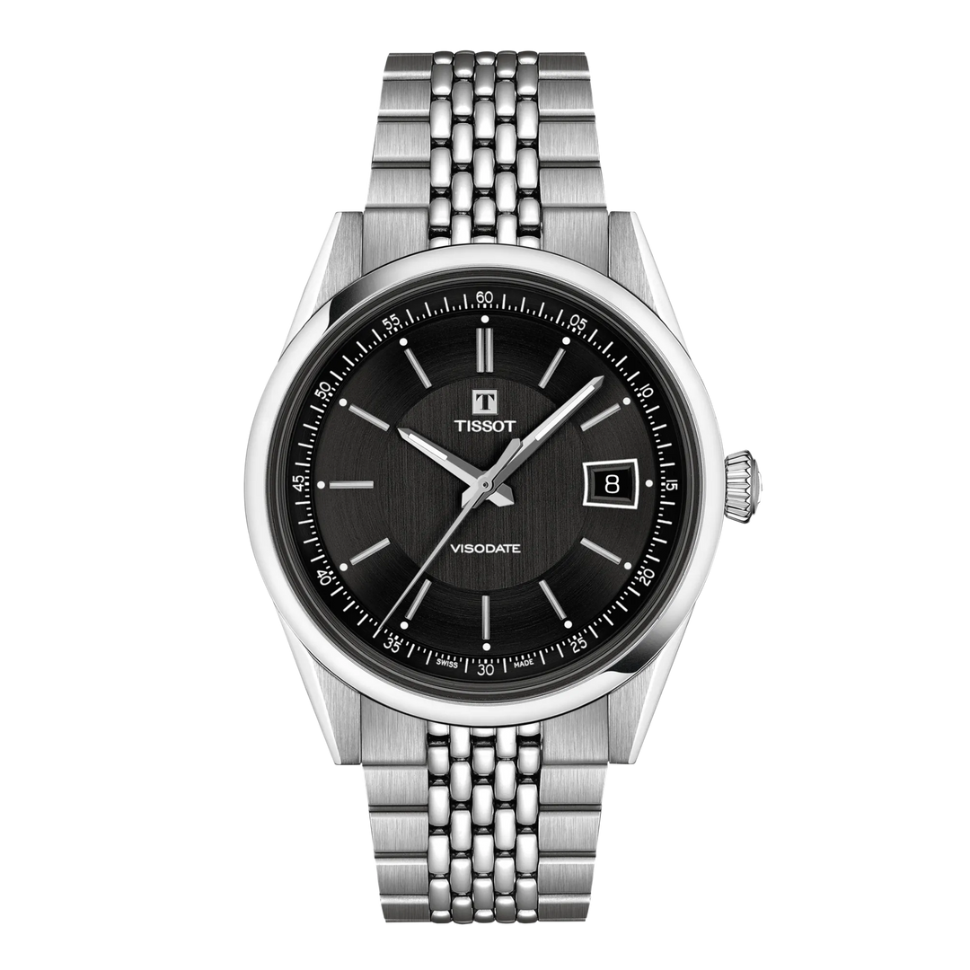Tissot Visodate 39mm T157.407.11.051.00 - Zifferblatt Schwarz, Armband Stahl