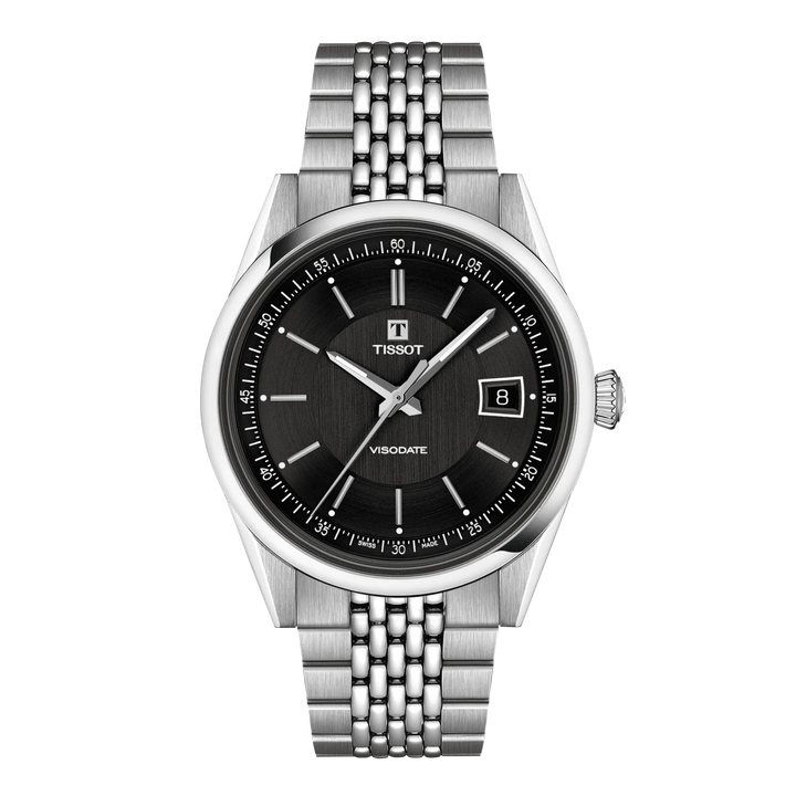 Tissot Visodate 39mm T157.407.11.051.00 - Zifferblatt Schwarz, Armband Stahl