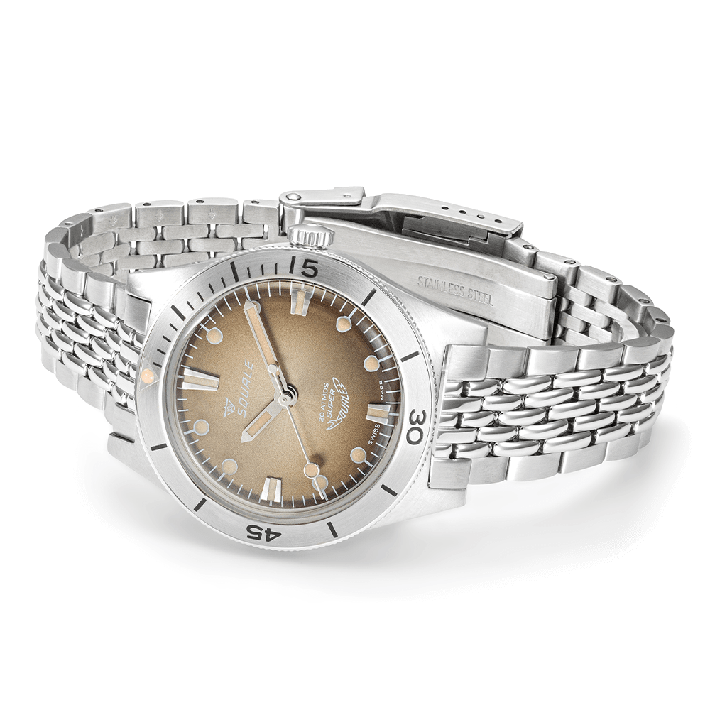 Squale Super Squale Sunray Brown 38mm Edelstahlband SUPERSSBW.AC - Gehäuse im Profil