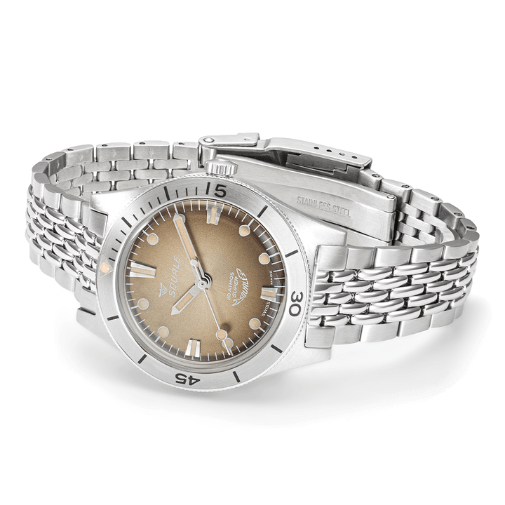 Squale Super Squale Sunray Brown 38mm Edelstahlband SUPERSSBW.AC - Gehäuse im Profil