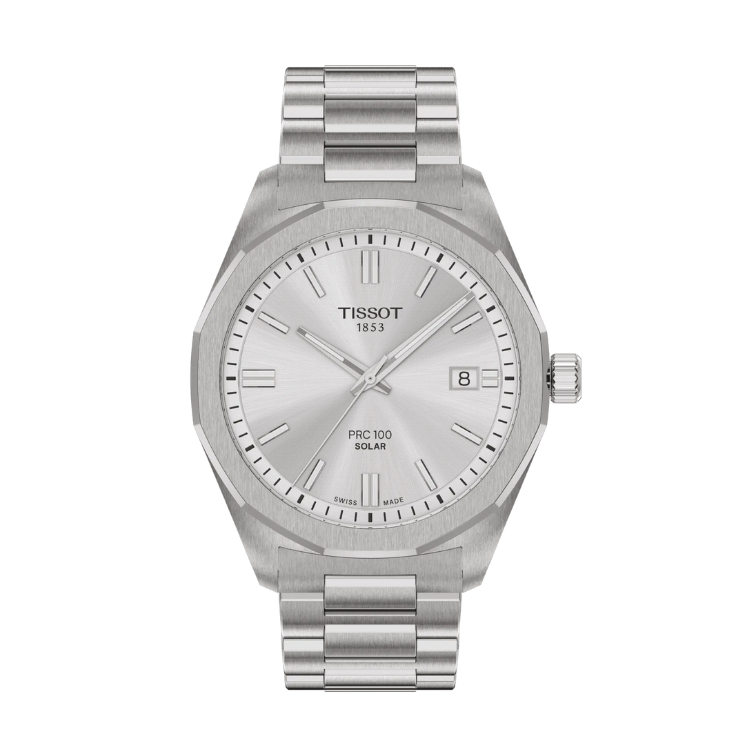 Tissot PRC 100 Solar 39mm T151.422.11.031.00 - Zifferblatt Silber, Armband Stahl