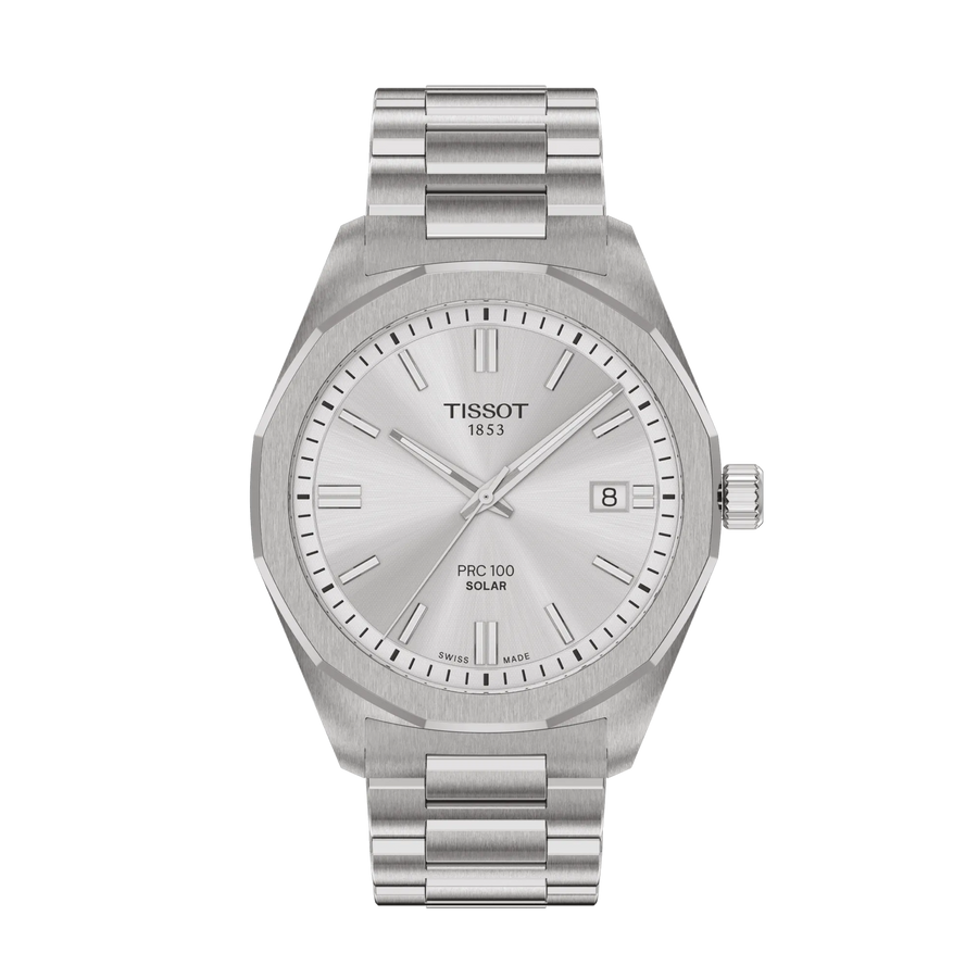 Tissot PRC 100 Solar 39mm T151.422.11.031.00 - Zifferblatt Silber, Armband Stahl