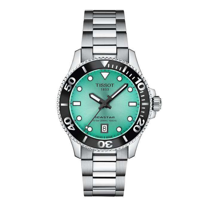 Tissot Seastar 1000 36mm T120.210.11.091.00 - Zifferblatt Türkis, Armband Stahl