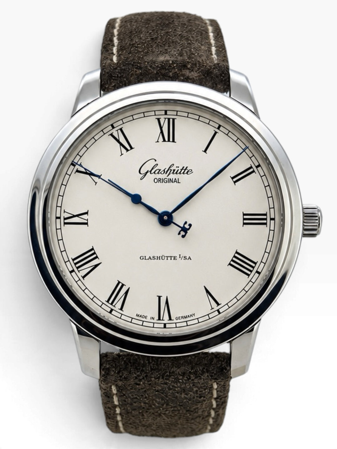 Glashütte Original Senator Automatic 1-39-59-01-02-04 – Herrenuhr Edelstahl 40 mm mit silbernem Zifferblatt und Lederarmband