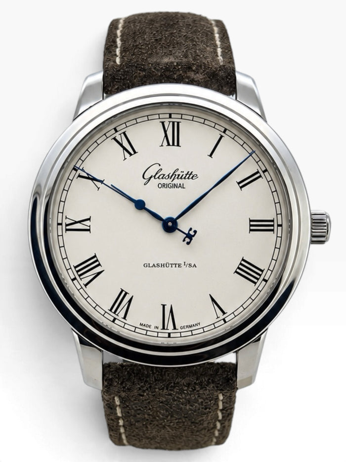 Glashütte Original Senator Automatic 1-39-59-01-02-04 – Herrenuhr Edelstahl 40 mm mit silbernem Zifferblatt und Lederarmband