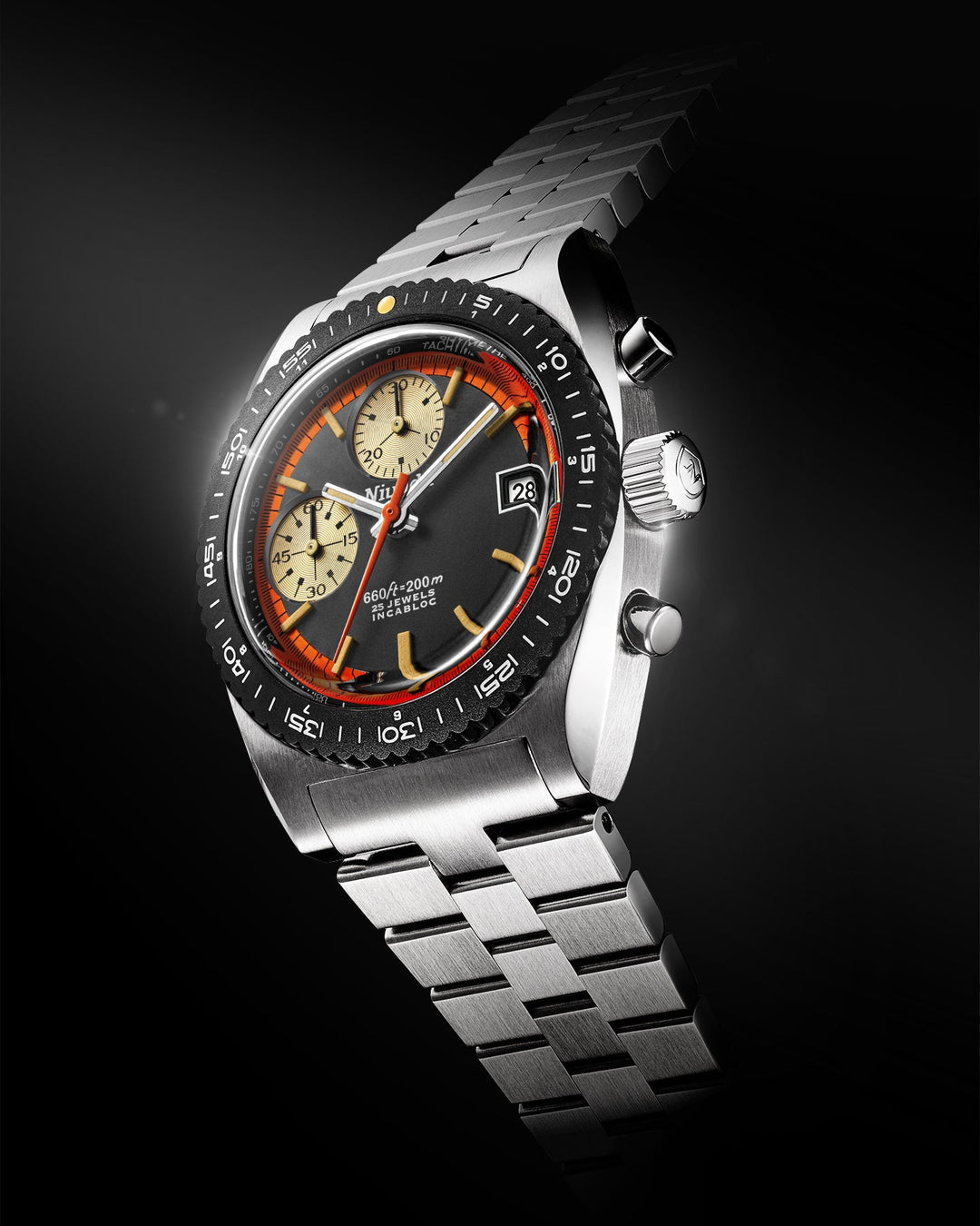 Nivada Grenchen Autochron Orange Automatic 77004A – Ansicht 2