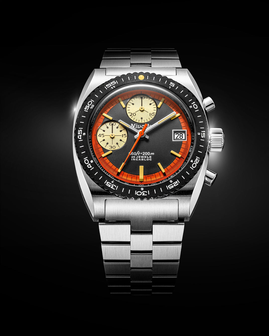 Nivada Grenchen Autochron Orange Automatic 77004A – Ansicht 3