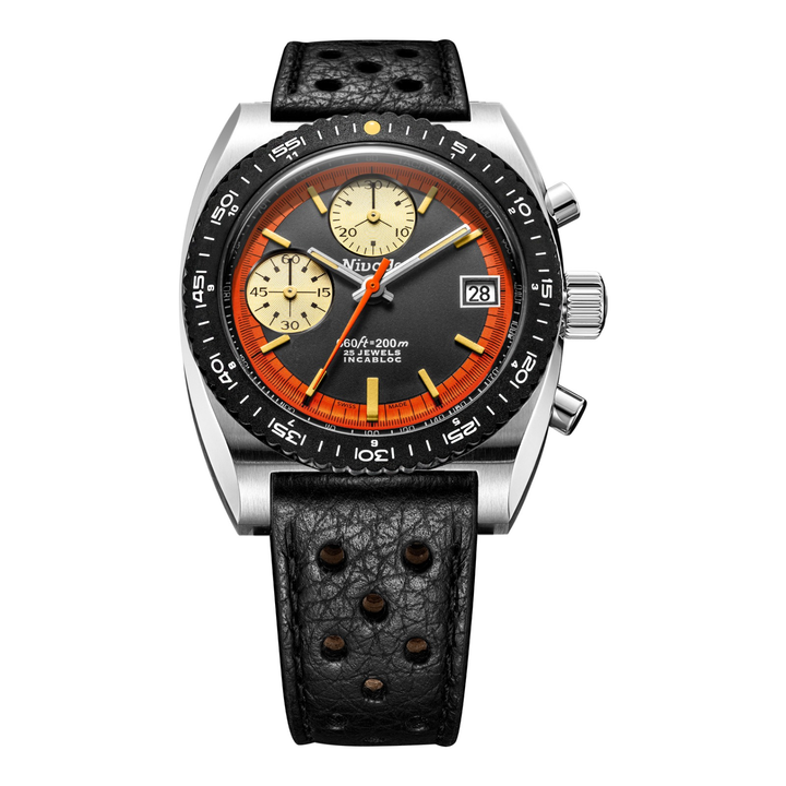 Nivada Grenchen Autochron Orange Automatic 77004A – Herrenuhr 38 mm, Zifferblatt Orange