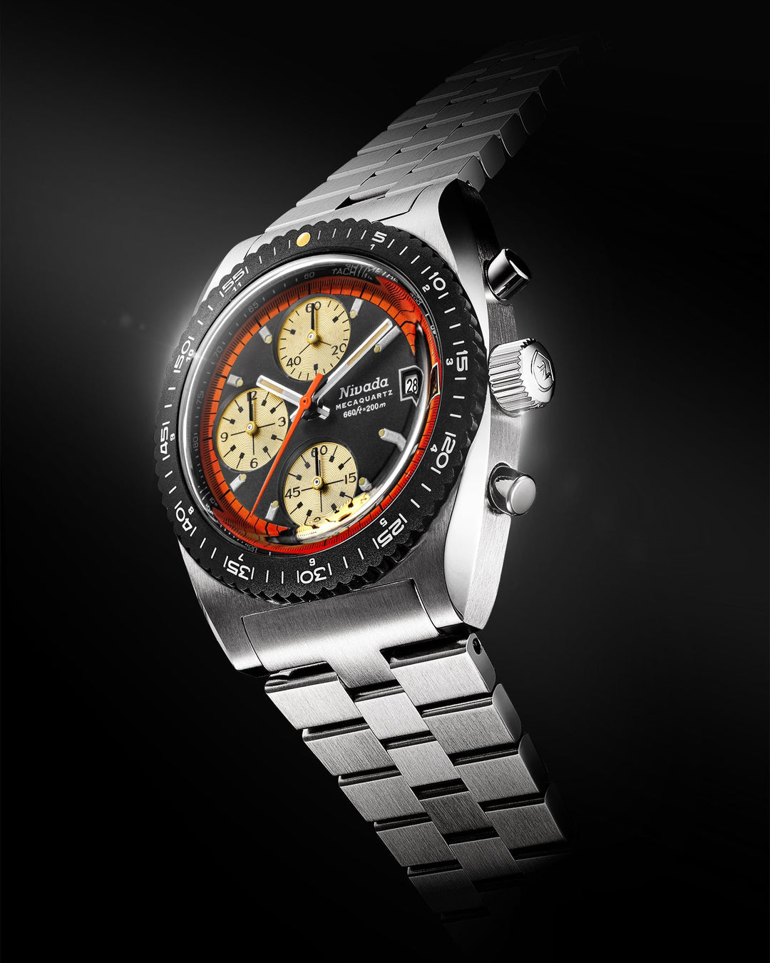 Nivada Grenchen Autochron Mecaquartz Orange 77004Q – Ansicht 2