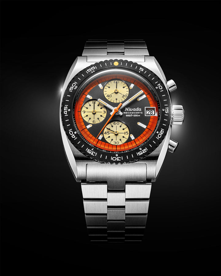 Nivada Grenchen Autochron Mecaquartz Orange 77004Q – Ansicht 3