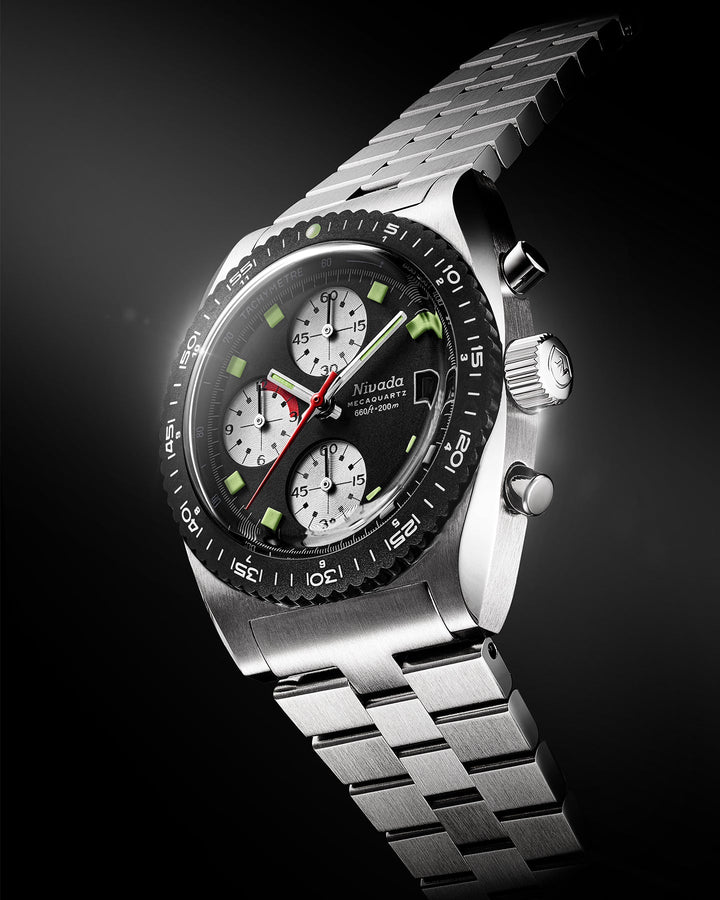Nivada Grenchen Autochron Mecaquartz Reverse Panda 77007Q – Ansicht 2