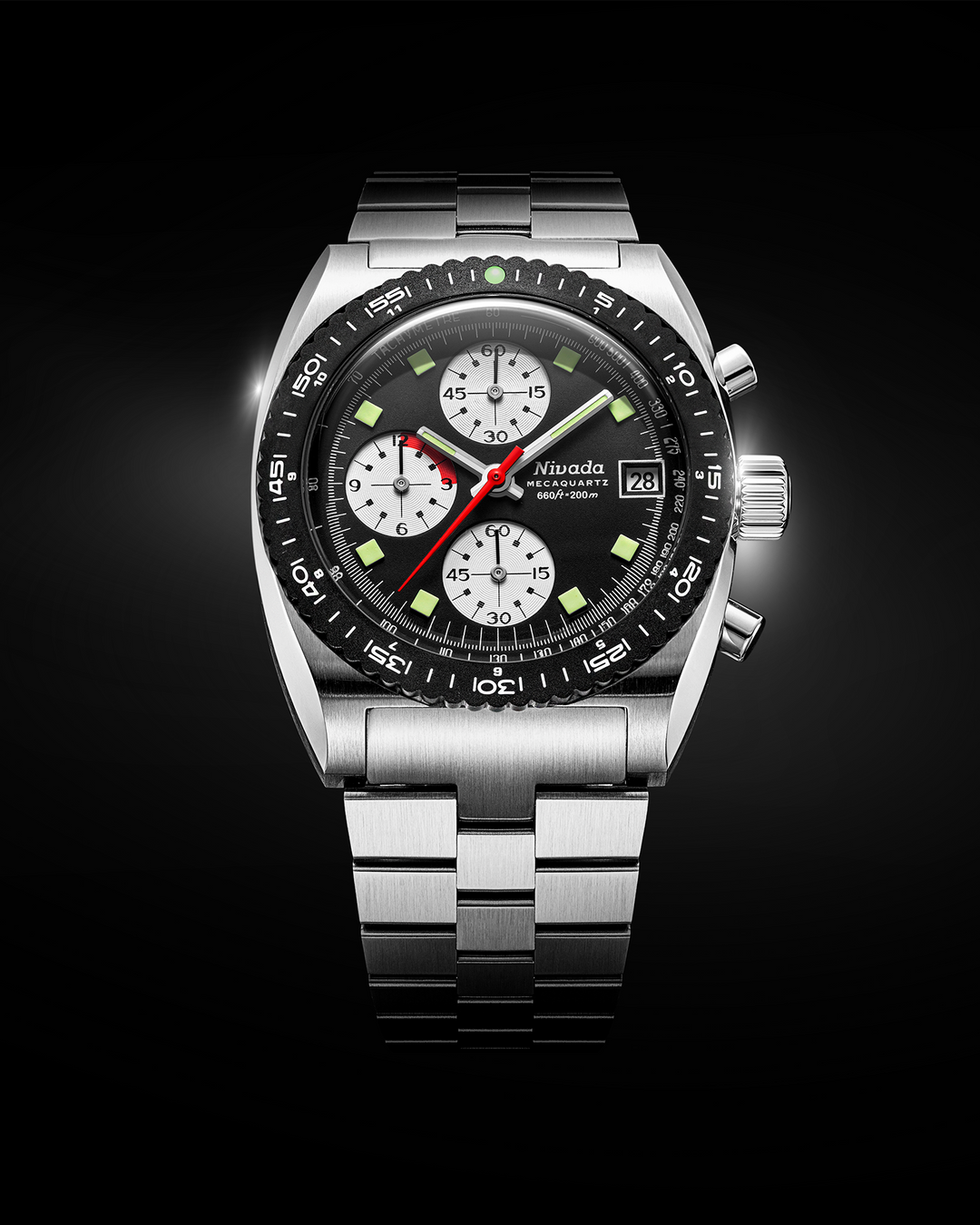 Nivada Grenchen Autochron Mecaquartz Reverse Panda 77007Q – Ansicht 3