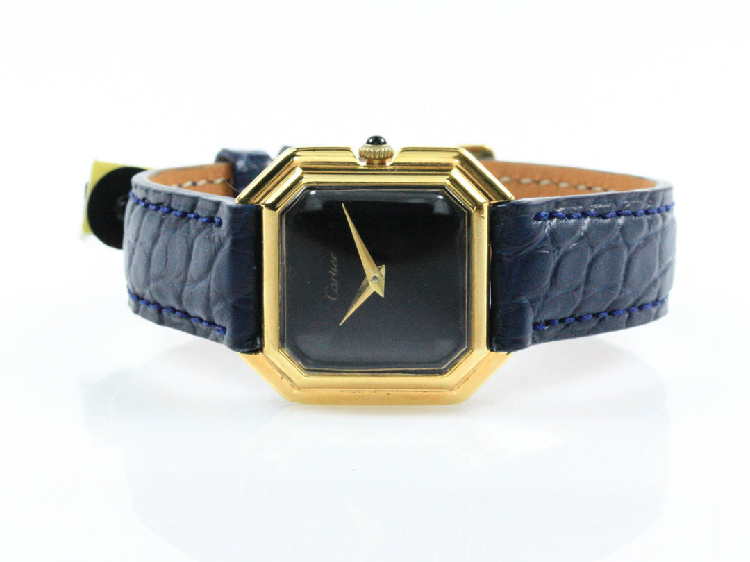 Cartier Octagon 28 mm 925 Silber Gold Plated Handwinding
