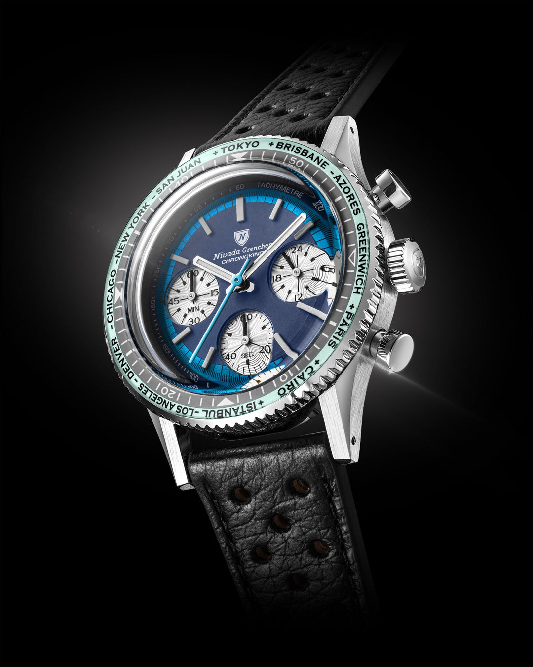 Nivada Grenchen Chronoking Racing II Blue Lagoon 87054Q – Ansicht 3