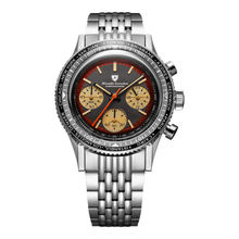Nivada Grenchen Chronoking Racing II Black Amber 87055Q – Herrenuhr 38 mm, Zifferblatt Schwarz