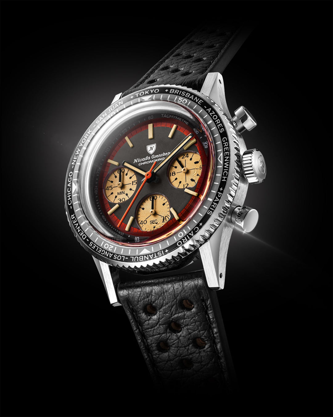 Nivada Grenchen Chronoking Racing II Black Amber 87055Q – Ansicht 2