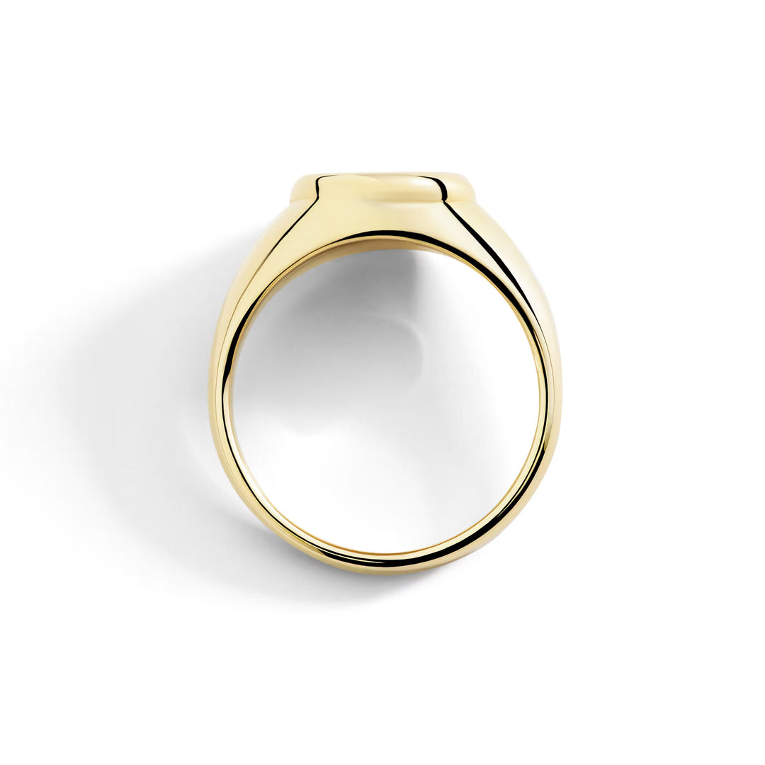 Ring Siegel aus Gelbgold mit weißem Diamanten