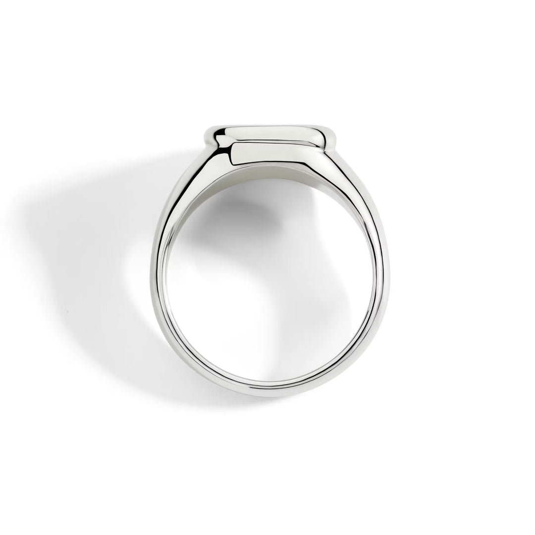 Ring Siegel aus Silber mit weißem Diamanten