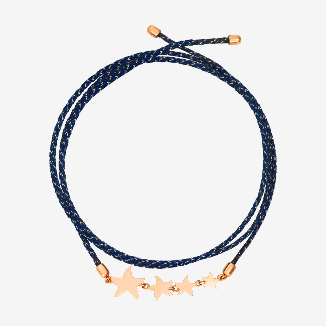 Armband Stellina Rosegold con Kordel