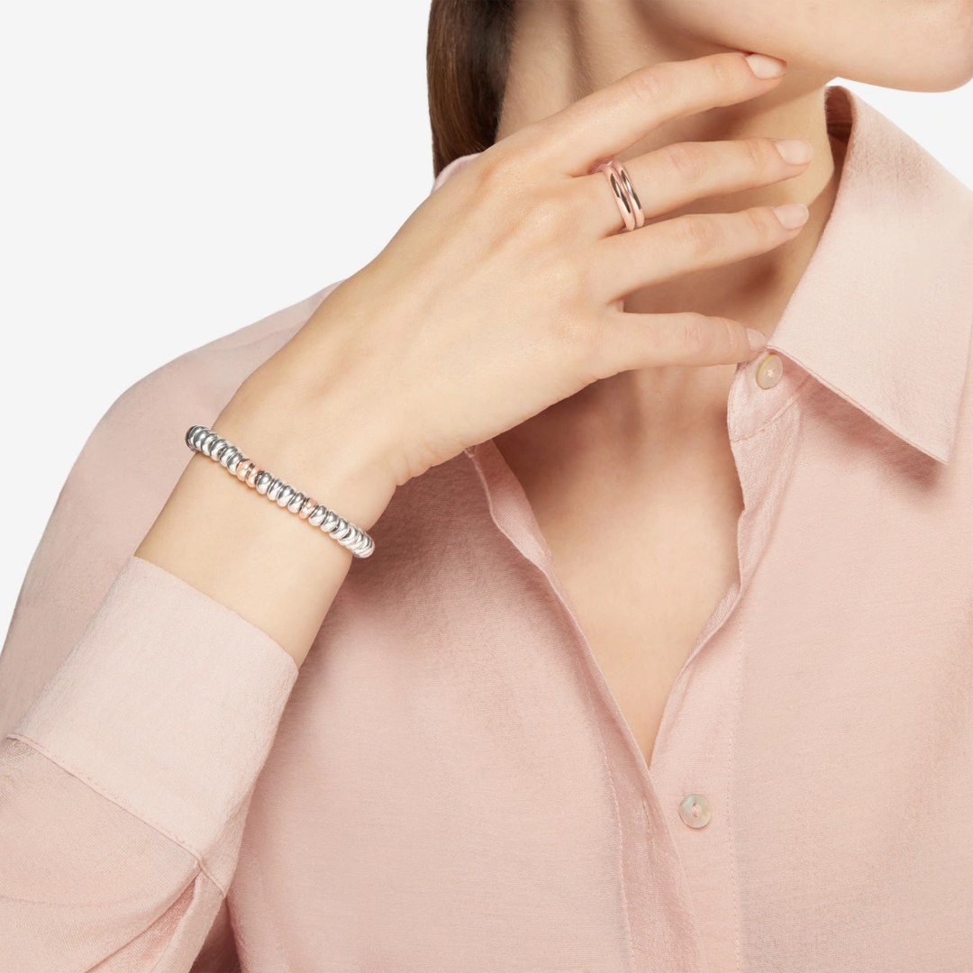 Armband Rondelle Grande Rosé - Silber