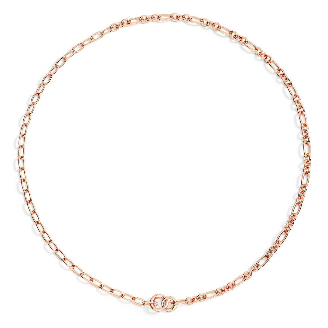 Halskette Essentials aufklappbare Glieder Silber Rosévergoldet