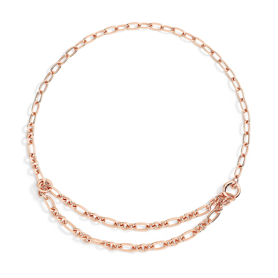 Halskette Essentials aufklappbare Glieder Silber Rosévergoldet
