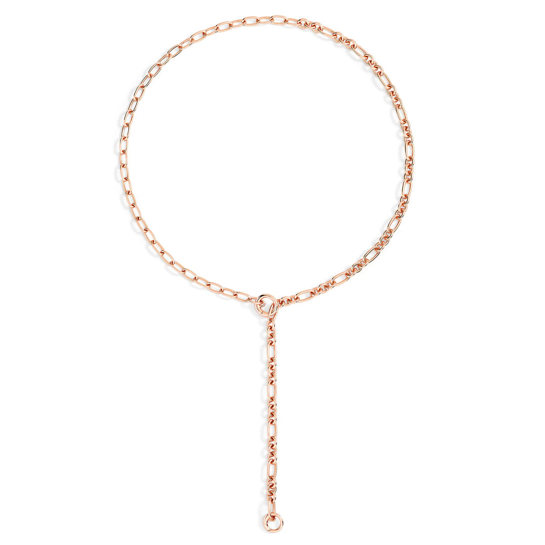 Halskette Essentials aufklappbare Glieder Silber Rosévergoldet
