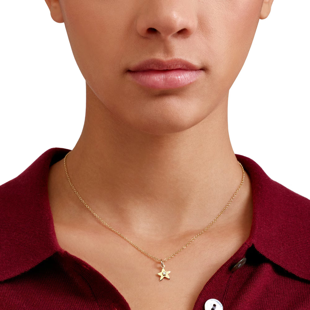 Anhänger Stellina aus Gelbgold mit weißem Diamanten