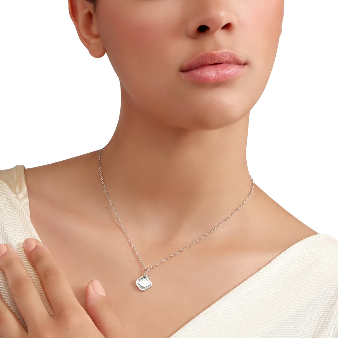 Anhänger Siegel aus Silber mit weißem Diamanten