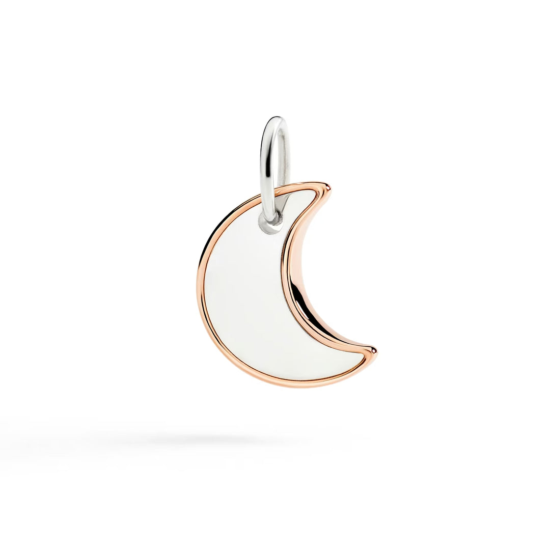 Anhänger Mond XL aus Silber mit Roségold