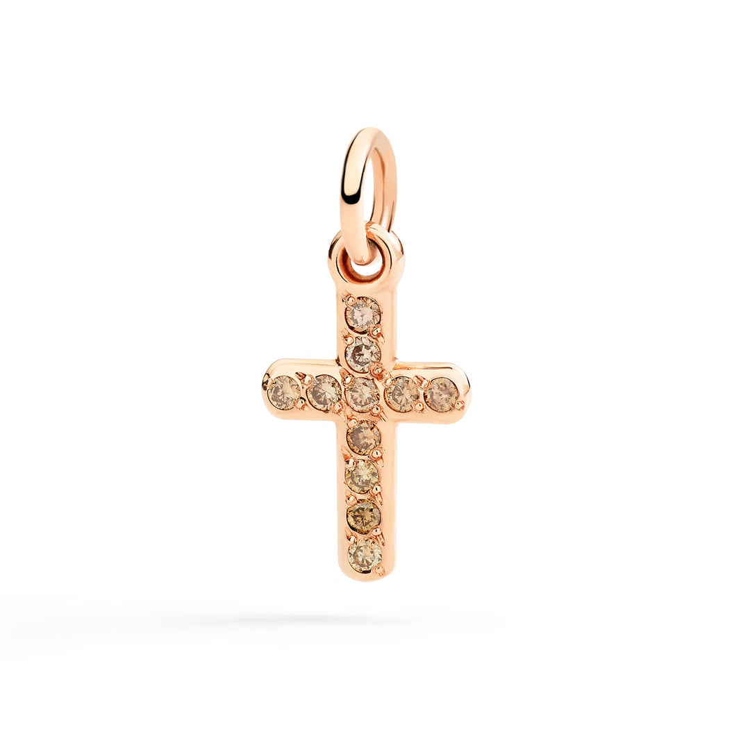 Anhänger Kreuz aus Roségold und Diamanten